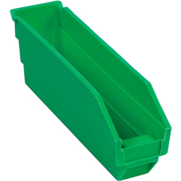 Global Industrial Shelf Storage Bin, Polypropylene, Green, 4 in H, 2-3/4 in W 184836GN - main